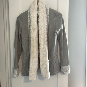Furry collar Cardigan